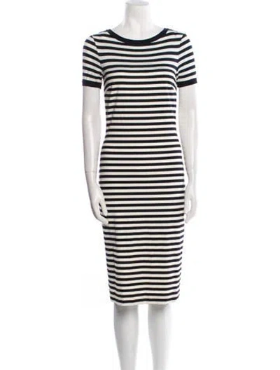 Pre-owned Max Mara Striped Knee-length Dress W/ Tags