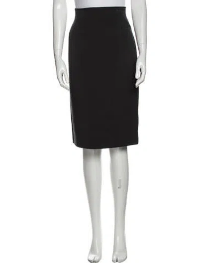 Pre-owned Max Mara Striped Knee-length Skirt In Black