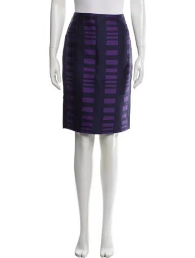 Pre-owned Max Mara Striped Knee-length Skirt In Blue
