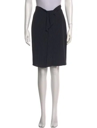 Pre-owned Max Mara Striped Knee-length Skirt In Blue