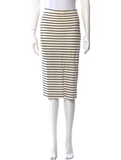 Pre-owned Max Mara Striped Knee-length Skirt In Neutral