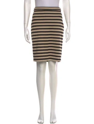 Pre-owned Max Mara Striped Knee-length Skirt In Neutral