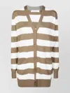 Max Mara Striped Knit Cardigan Embroidered Detail
