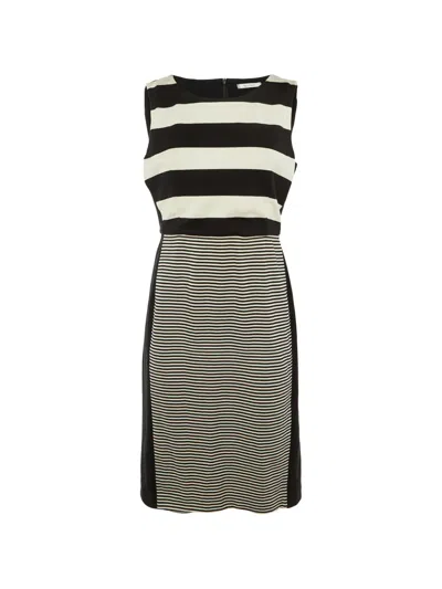 Pre-owned Max Mara Striped Knit Dress In Black