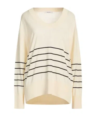 Max Mara Striped Knit Sweater In Nude