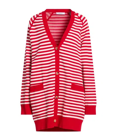 Max Mara Striped Knit Sweater In Pink