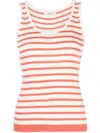 Max Mara Striped Knitted Tank Top In White