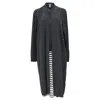 Max Mara Striped Layered Midi Dress In Black Silk In Black