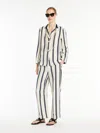 Max Mara Striped Linen And Cotton Jacket In Beige