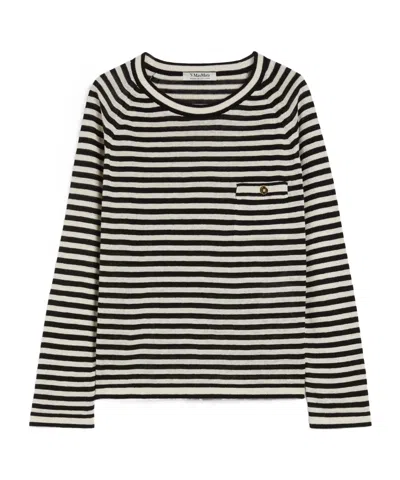 MAX MARA STRIPED LINEN YARN SWEATER