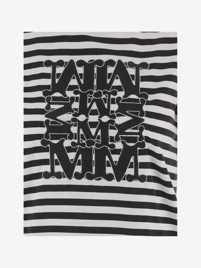 Max Mara Striped Logo T-shirt In Multicolor