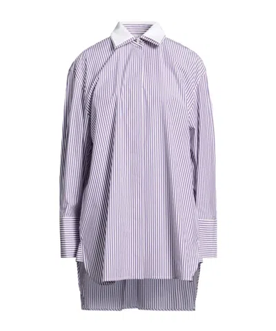 Max Mara Striped Long Shirt In Purple
