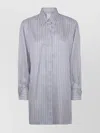 Max Mara Striped Long Sleeve Collared Shirt In Multi