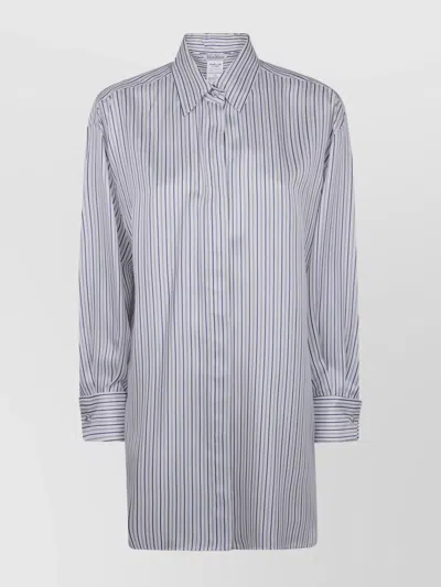 MAX MARA STRIPED LONG SLEEVE COLLARED SHIRT