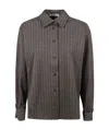Max Mara Striped Long-sleeved Shirt In Black