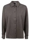 Max Mara Striped Long-sleeved Shirt In Medium Grey