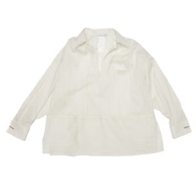 MAX MARA EMBROIDERED COTTON BLEND SALETTA BLOUSE