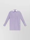 Max Mara Oversized Violet Striped Shirt In Poplin In Purple