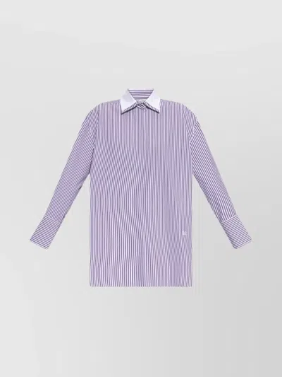 MAX MARA STRIPED LONG SLEEVES STRUCTURED COLLAR TOP