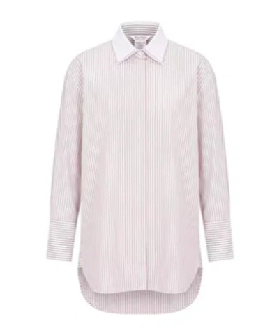 Max Mara Striped Long-sleeve Shirt In White