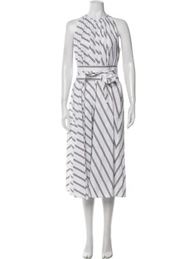 Pre-owned Max Mara Striped Midi Length Dress W/ Tags In Multi