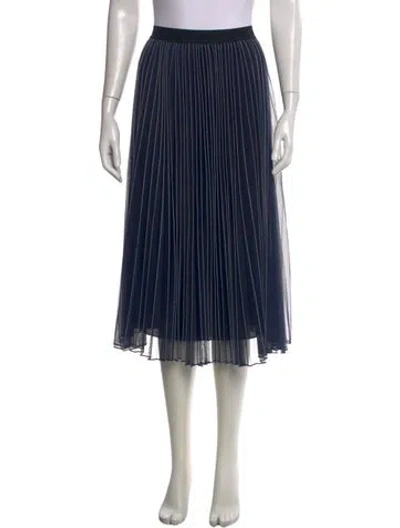 Pre-owned Max Mara Striped Midi Length Skirt In Blue