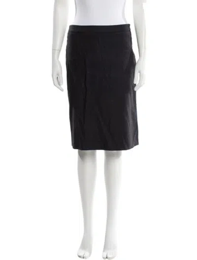 Pre-owned Max Mara Striped Midi Length Skirt In Gray