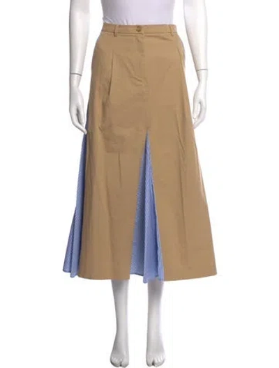 Pre-owned Max Mara Striped Midi Length Skirt In Neutral