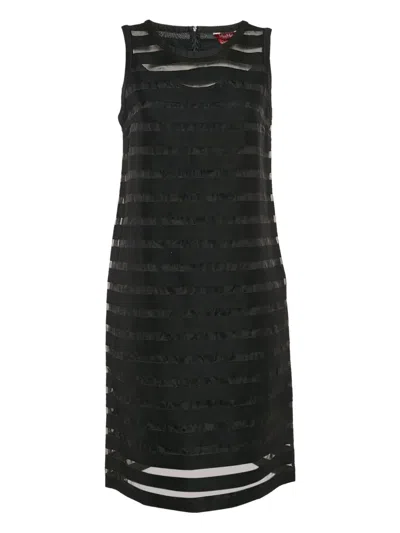 Pre-owned Max Mara Striped Mini Dress In Black