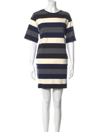 Pre-owned Max Mara Striped Mini Dress In Blue