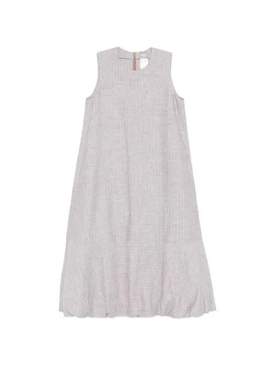 Max Mara Striped Mini Dress In Gray
