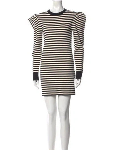 Pre-owned Max Mara Striped Mini Dress In Neutral
