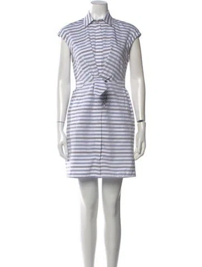 Pre-owned Max Mara Striped Mini Dress In White