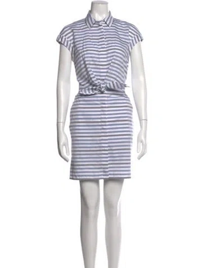 Pre-owned Max Mara Striped Mini Dress In White