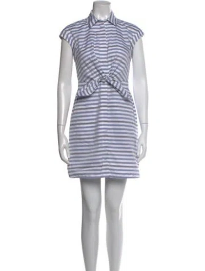 Pre-owned Max Mara Striped Mini Dress In White
