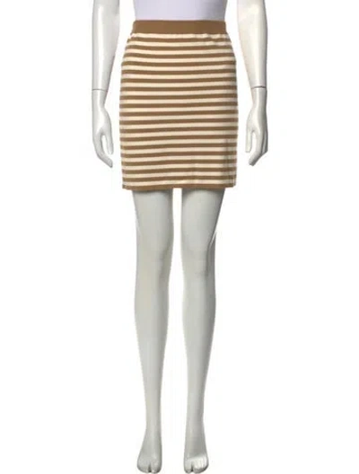 Pre-owned Max Mara Striped Mini Skirt In Neutrals