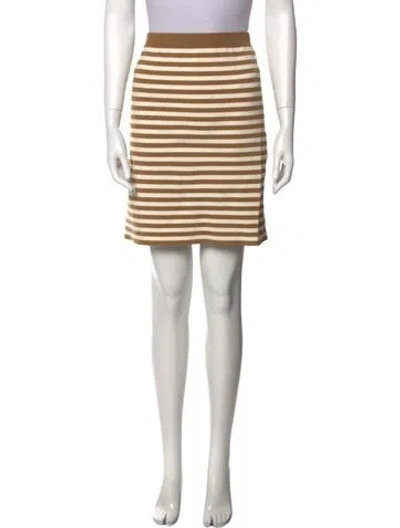 Pre-owned Max Mara Striped Mini Skirt W/ Tags In Neutral