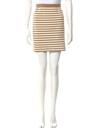 Pre-owned Max Mara Striped Mini Skirt W/ Tags In White