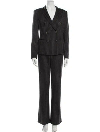 Pre-owned Max Mara Striped Pantsuit In Black