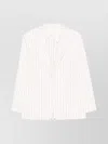 Max Mara Striped Pattern Blazer Notched Lapels In White