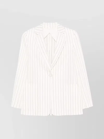 MAX MARA STRIPED PATTERN BLAZER NOTCHED LAPELS