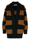 Max Mara Striped Pocket Cardigan In Brown