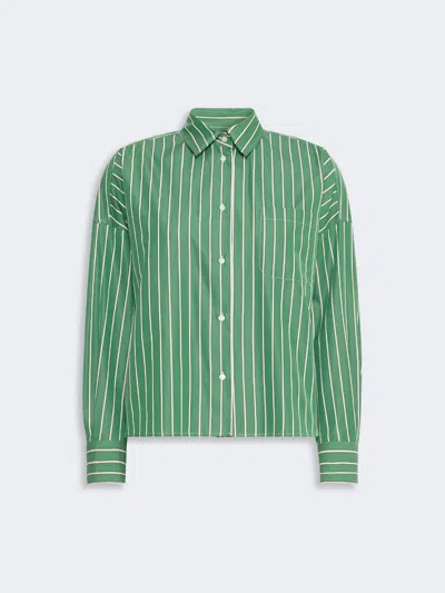 Max Mara Striped Poplin Boxy Shirt In Multi