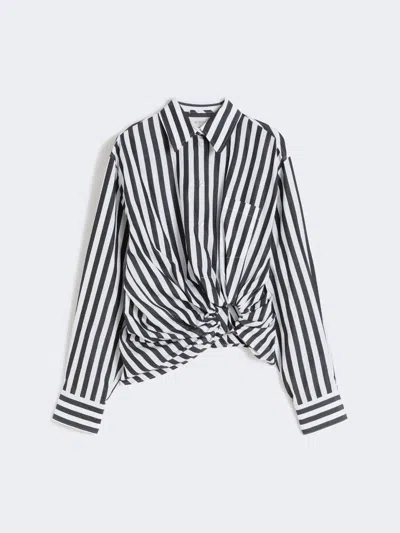 Max Mara Striped Poplin Shirt In Multi