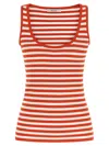 Max Mara Coral Striped Rib Tank Top In Multi