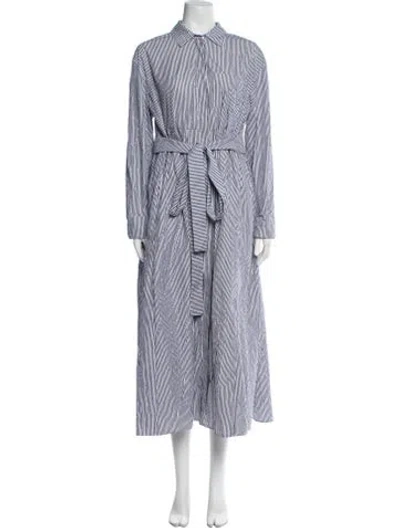 Pre-owned Max Mara Striped Robe In Blue