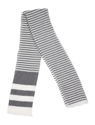 Pre-owned Max Mara Striped Scarf In Blue