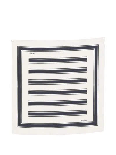Max Mara Striped Scarf In White