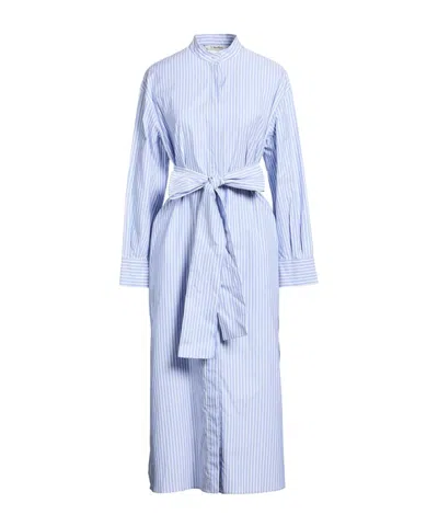 Max Mara Striped Shirt Dress In Blue