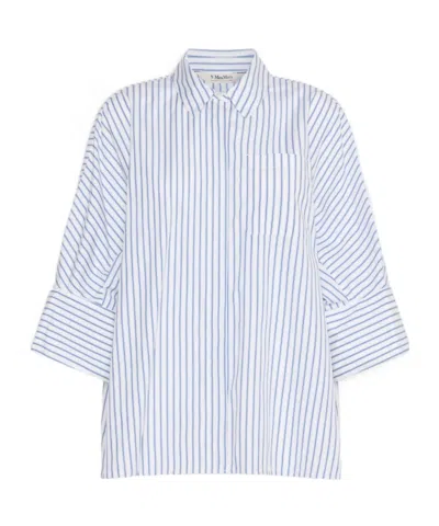 Max Mara Striped Shirt In Blue